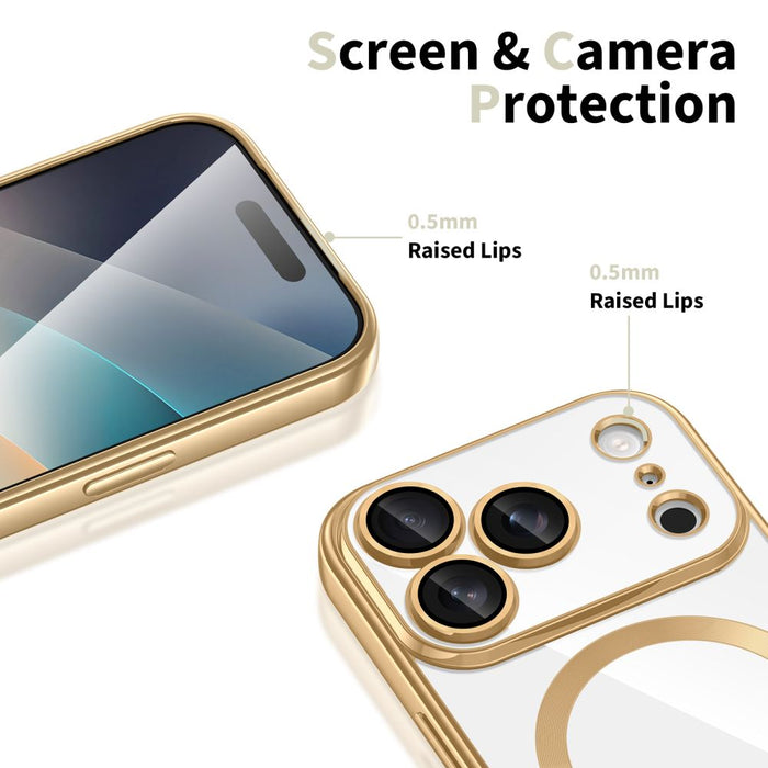 Tech-Protect MagFlex MagSafe Case for iPhone 17 Pro Max - Transparent Gold