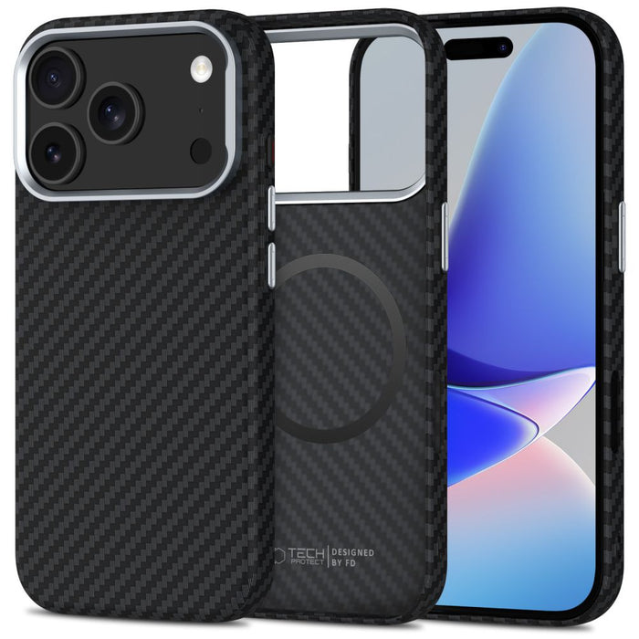 Tech-Protect Ion Carbon MagSafe Case for iPhone 17 Pro Max - Gray/Black
