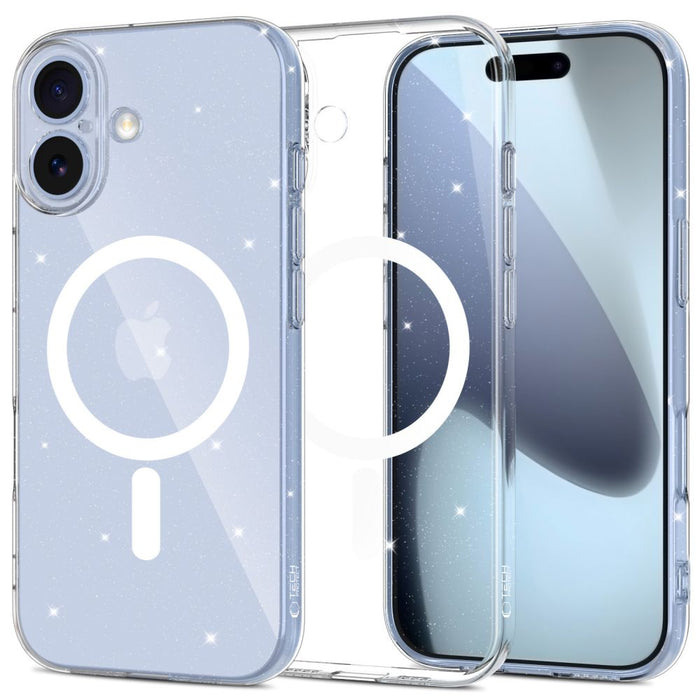 Tech-Protect FlexAir MagSafe Case for iPhone 17 - Clear Glitter