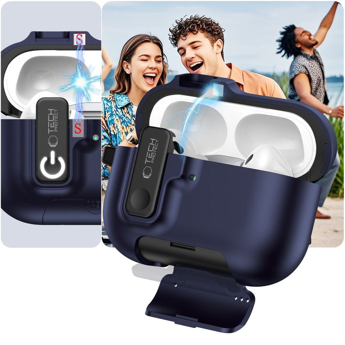 Tech-Protect Slim Hook Case for AirPods Pro 3 - Navy Blue