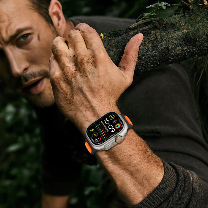 Tech-Protect IconBand Line Strap for Apple Watch 44 / 45 / 46 / 49 mm - Black and Orange