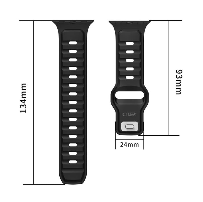 Tech-Protect IconBand Line Strap for Apple Watch 44 / 45 / 46 / 49 mm - Black and Orange