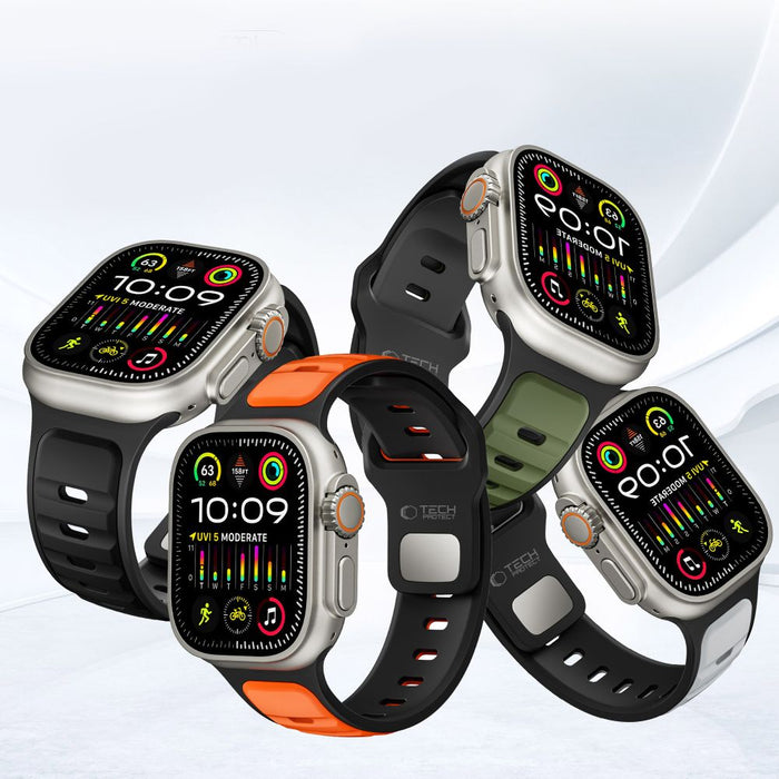 Tech-Protect IconBand Line Strap for Apple Watch 44 / 45 / 46 / 49 mm - Gray-Orange