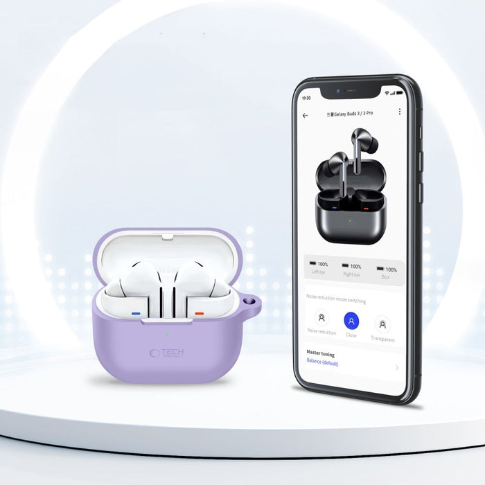 Tech-Protect Silicone Hook Case for Samsung Galaxy Buds 3 / 3 FE / 3 Pro - Purple