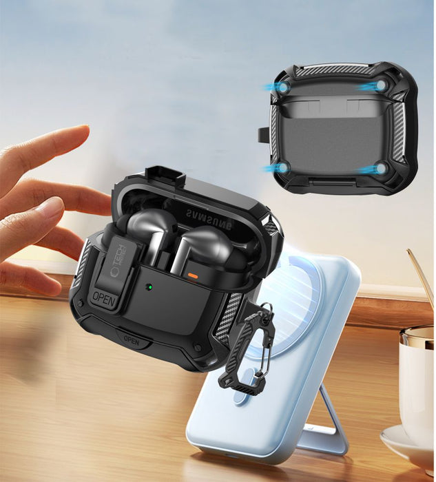 Tech-Protect Silicone Hook Case for Samsung Galaxy Buds 3 / 3 FE / 3 Pro - Black