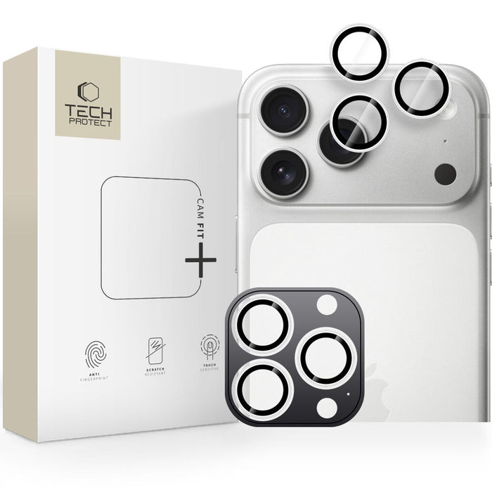 Tech-Protect Camring Fit+ Camera Cover for iPhone 14 Pro / Max / 15 Pro / Max / 16 Pro / Max / 17 Pro / Max - Silver