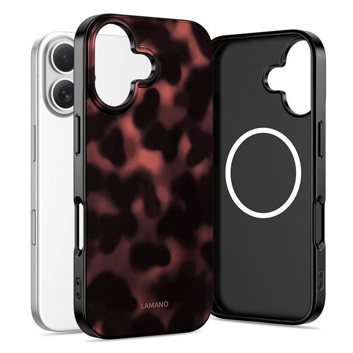 Tech-Protect Lamano MagSafe case for iPhone 16 - black and red