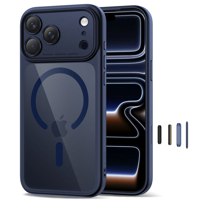 Tech-Protect Magpeak Magsafe CC Case for iPhone 17 Pro - Clear Navy Blue