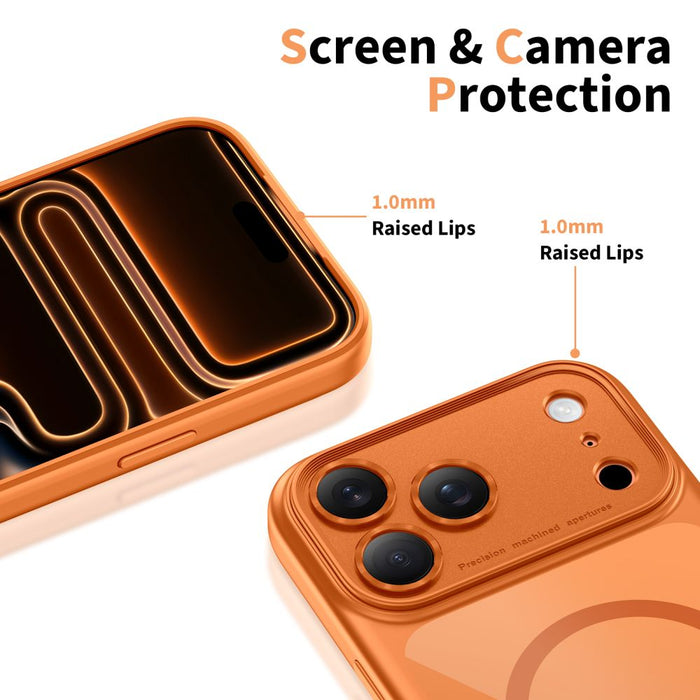 Tech-Protect Magpeak Magsafe CC Case for iPhone 17 Pro - Transparent Orange