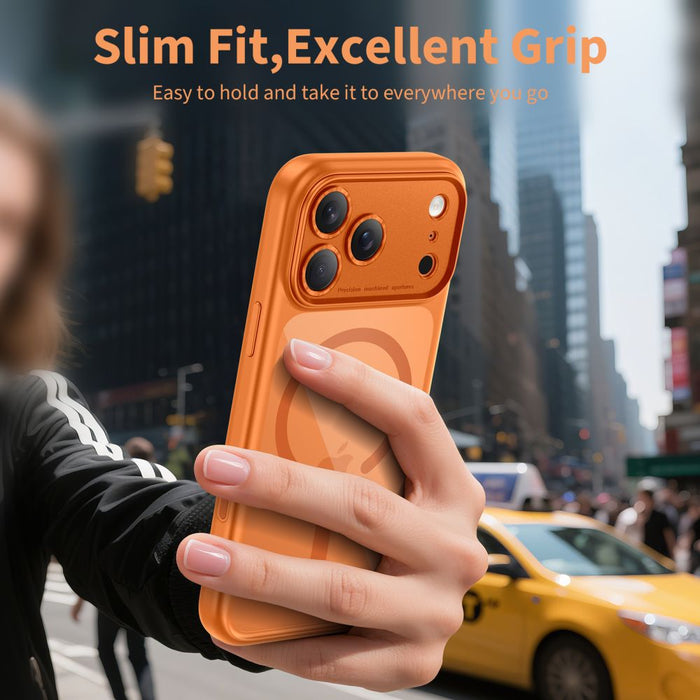 Tech-Protect Magpeak Magsafe CC Case for iPhone 17 Pro Max - Transparent Orange