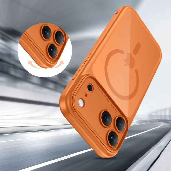 Tech-Protect Magpeak Magsafe CC Case for iPhone 17 Pro Max - Transparent Orange
