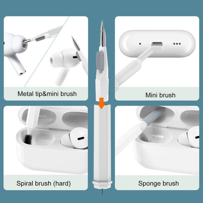 Tech-Protect 20-in-1 Multifunctional Cleaning Kit for Phone, Tablet, Laptop, and Headphones - White
