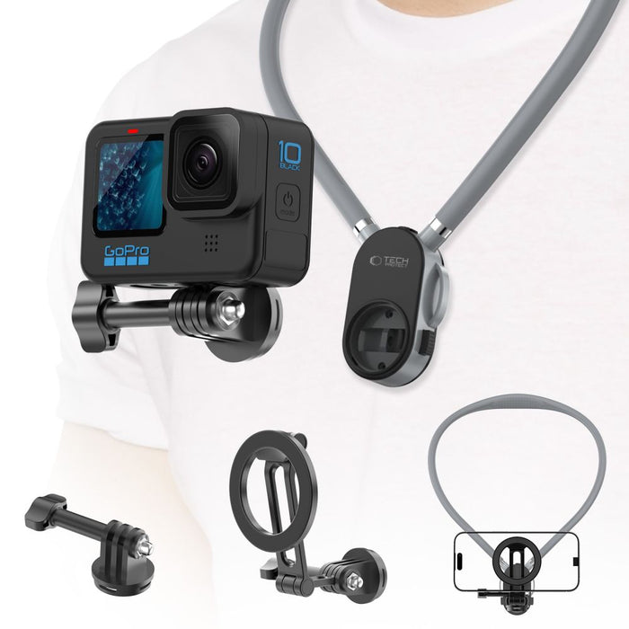Tech-Protect AC200 Magnetic MagSafe Mount for Phone, GoPro, DJI - Gray