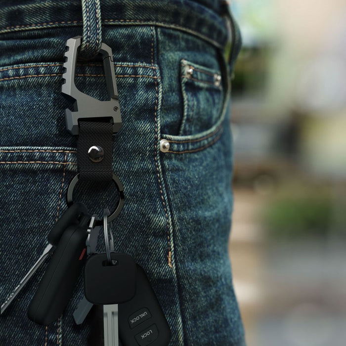 Tech-Protect Slidelock Keychain - Black and Gray