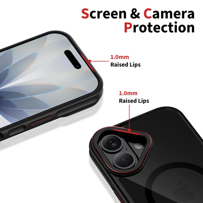 Tech-Protect MagHybrid MagSafe Case for iPhone 17 - Black and Red