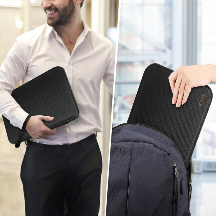 Tech-Protect Hardpouch for 15-16 Laptops - Black and Orange