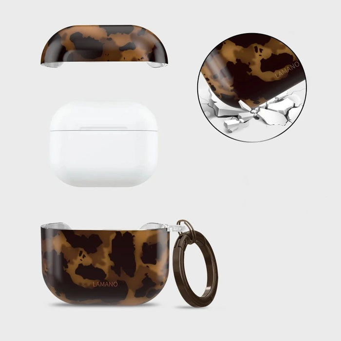 Tech-Protect Lamano case for AirPods 4 - brown and black