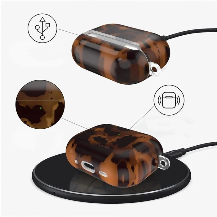 Tech-Protect Lamano case for AirPods 4 - brown and black
