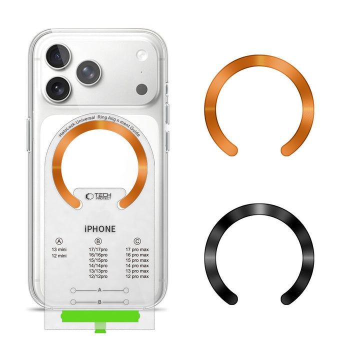 Tech-Protect MMP-210 MagSafe 2-Pack Magnetic Ring - Orange / Black