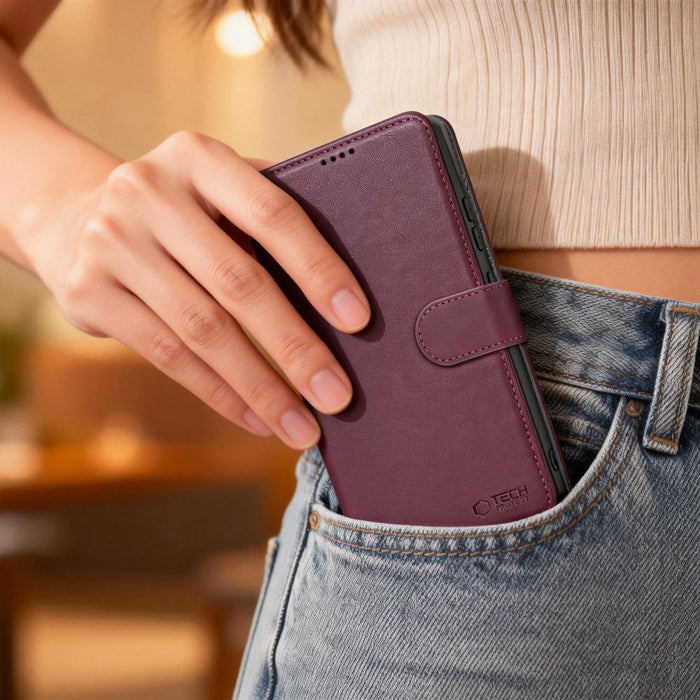 Tech-Protect Wallet Case for Samsung Galaxy S26 Ultra - Burgundy