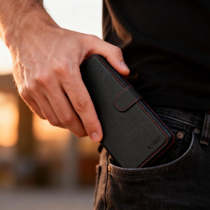 Tech-Protect Wallet Case for Samsung Galaxy S26 Ultra - Black and Red