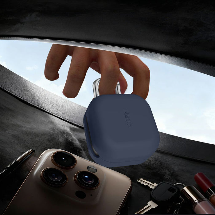 Tech-Protect Silicone Hook Case for Samsung Galaxy Buds 4 / 4 Pro - Navy Blue