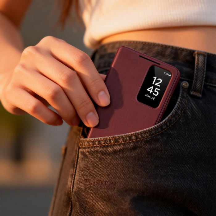 Tech-Protect Smart Wallet Case for Samsung Galaxy S26 - Burgundy
