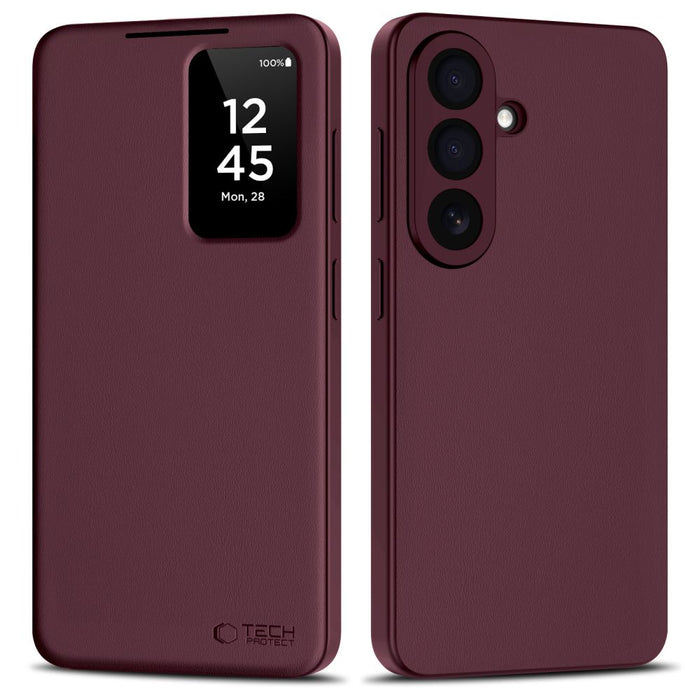 Tech-Protect Smart Wallet Case for Samsung Galaxy S26 - Burgundy