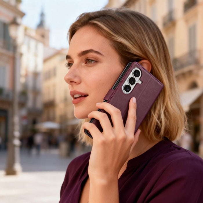 Tech-Protect Wallet Case for Samsung Galaxy A57 5G - Burgundy