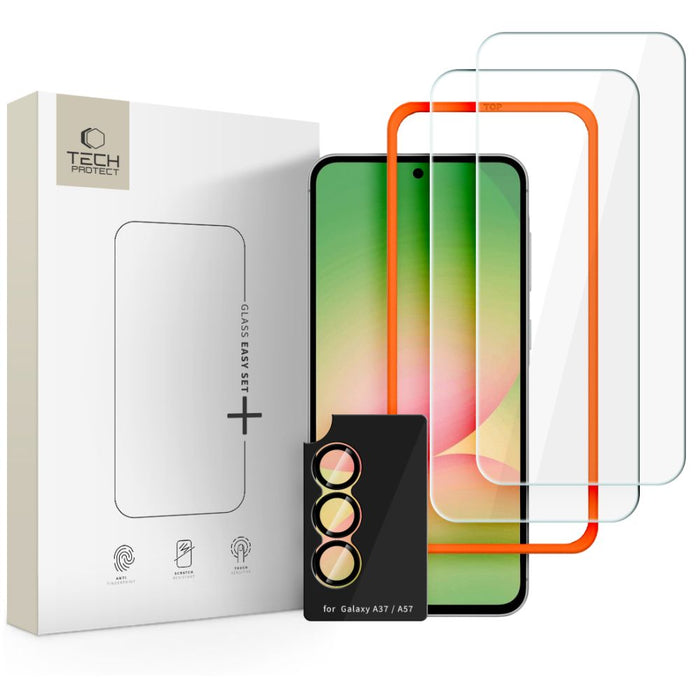 Tech-Protect Easy Set+ 3-Pack Tempered Glass for Samsung Galaxy A57 5G
