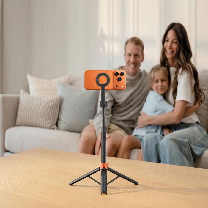 Tech-Protect L10S Bluetooth Selfie Stick Tripod - Black and Orange