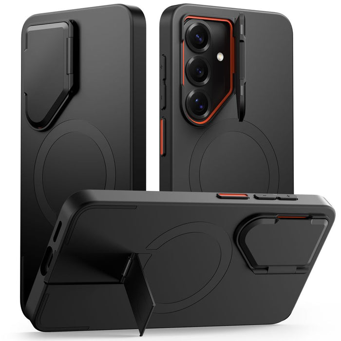 Tech-Protect Kevlar Aura MagSafe Case for Samsung Galaxy S26 - Black and Orange
