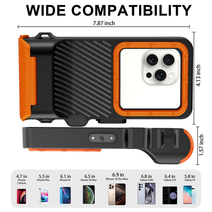 Tech-Protect IPX8 Pro Waterproof Phone Case - Orange and Black