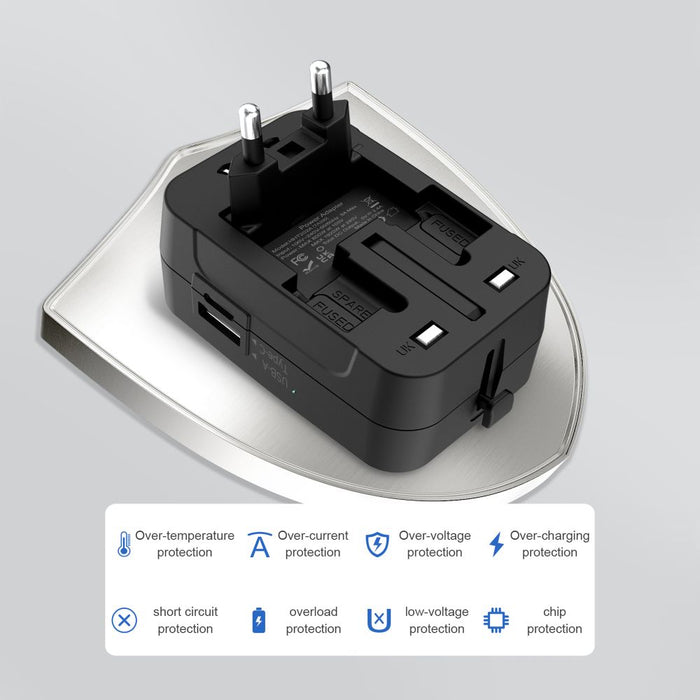 Tech-Protect TA300 Travel Adapter EU / UK / AU - Black