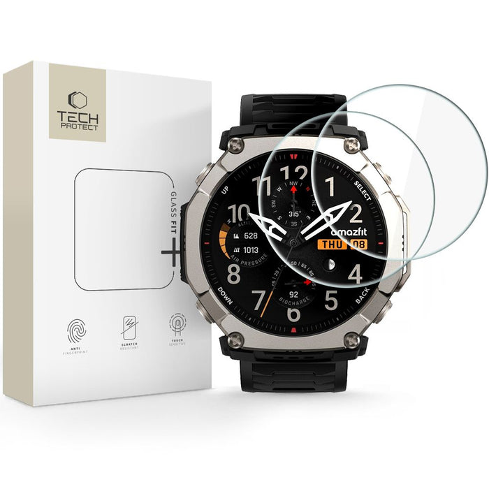 Tech-Protect Glass Fit+ 2-Pack Tempered Glass for Amazfit T-Rex Ultra 2