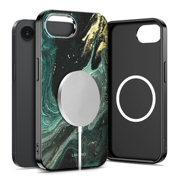 Tech-Protect Lamano MagSafe Case for iPhone 16e / 17e - Black and Green