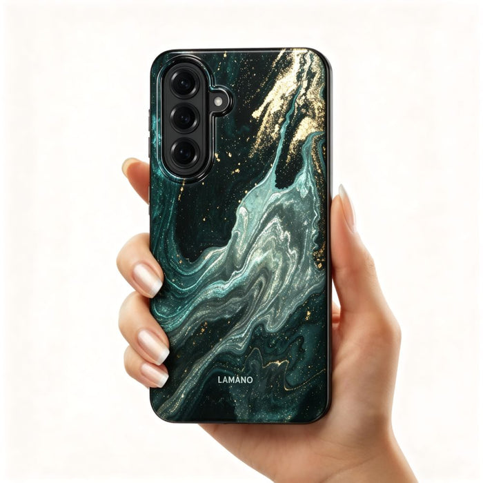 Tech-Protect Lamano MagSafe Case for Samsung Galaxy A57 5G - Black and Green
