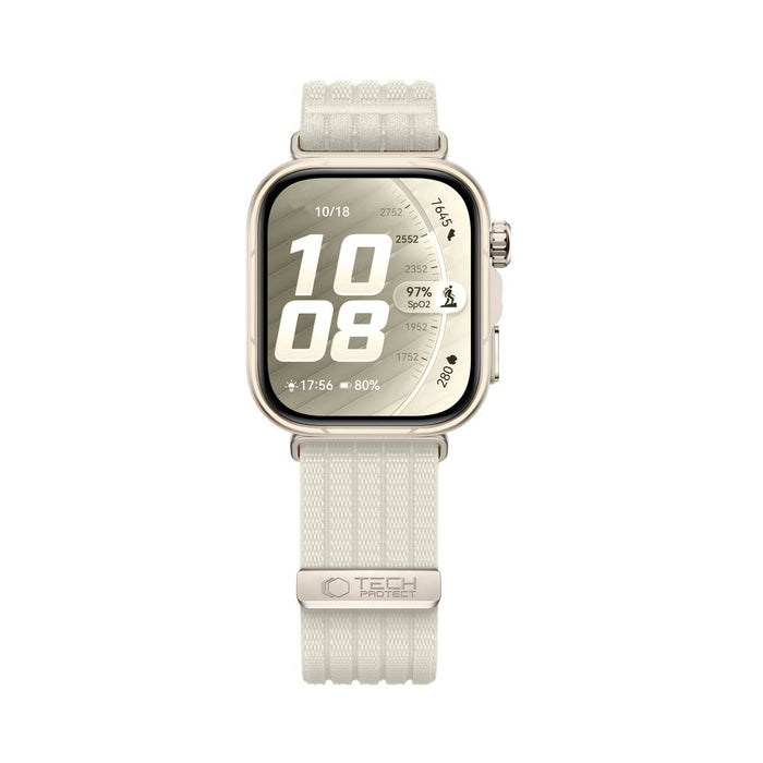 Tech-Protect Nylon Strap for Huawei Watch Fit 3 / 4 / 4 Pro / 5 / 5 Pro - White