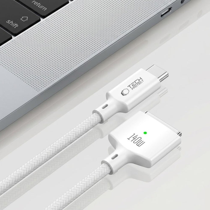 Tech-Protect MMC01 Ultraboost USB-C / USB-C MagSafe 3 140W 200cm Cable for MacBook - White