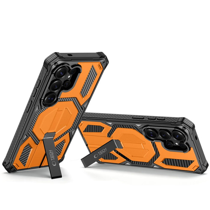 Tech-Protect MagBlast MagSafe Case + Tempered Glass 2-Pack for Samsung Galaxy S26 Ultra - Black and Orange