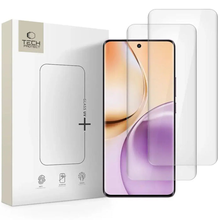 Tech-Protetect Glass UV+ 2-pack tempered glass for Realme 14 Pro 5G - transparent - Cell phone tempered