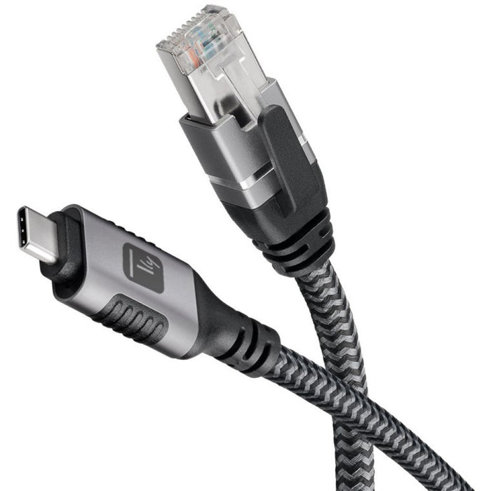 Techly ICOC U3C-RJ45-010 networking cable Silver, Black 1 m Cat6 F/UTP (FTP)