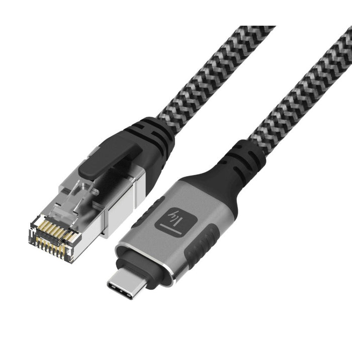 Techly ICOC U3C-RJ45-030 networking cable Silver, Black 3 m Cat6 F/UTP (FTP)