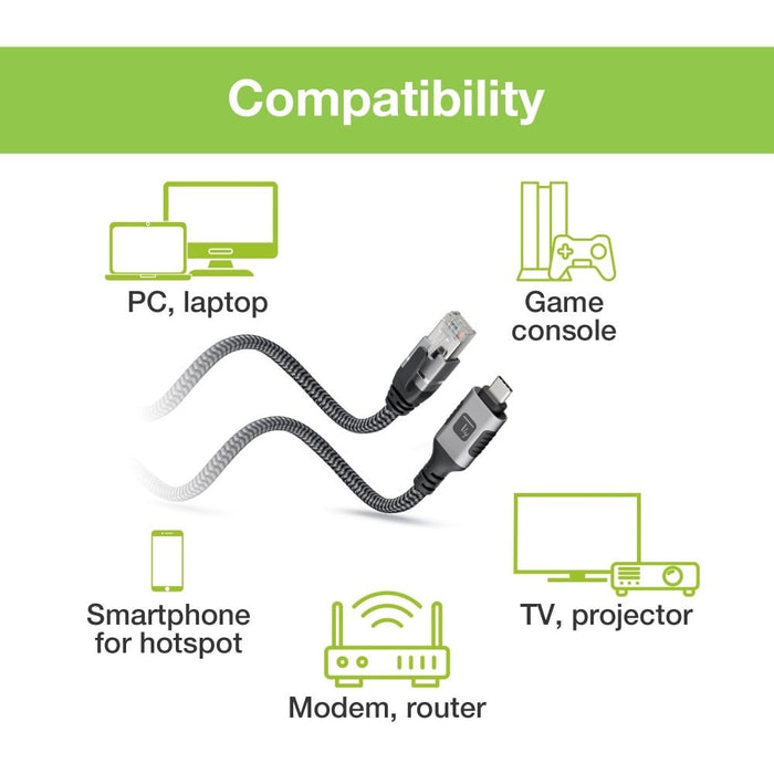 Techly ICOC U3C-RJ45-030 networking cable Silver, Black 3 m Cat6 F/UTP (FTP)