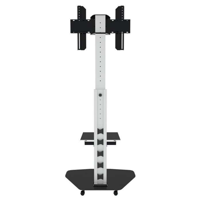 Techly Floor Stand with Shelf Trolley TV LCD/LED/Plasma 37-70" Silver