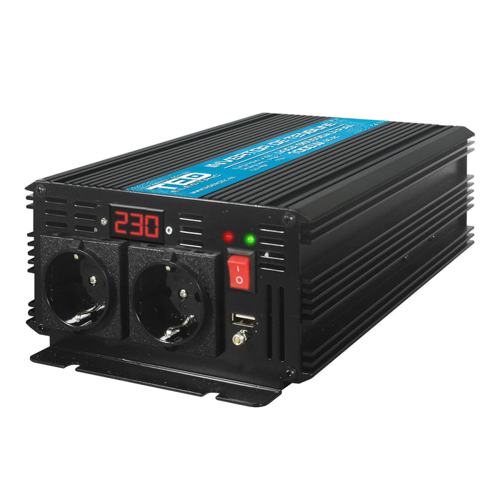 Inverter 24/220 V DC/AC 1000/2000W Pure Sine Wave TED ELECTRIC pure sine wave