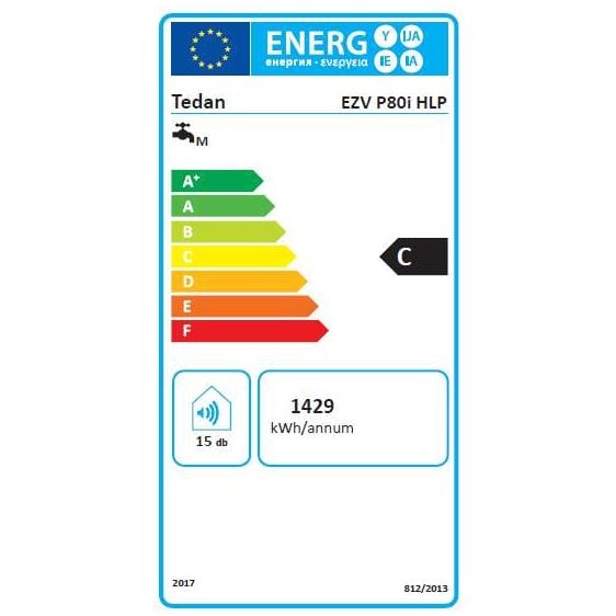 Boiler TEDAN Classic INOX 80 liters, horizontal, stainless, 3 kW