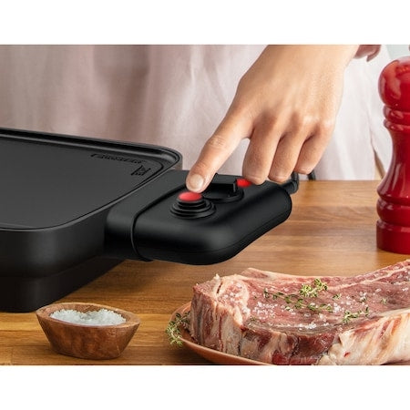 Tefal CB641810, Plancha Booster, 2200 W, Power Boost, Adjustable thermostat, Non-stick surface Tefal Resist +, Thermospot indicator, Black