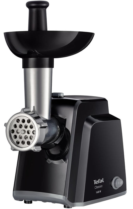 Tefal NE105838, Meat grinder, 1400W, Capacity 1.7 kg/min, Reverse function, Chopping knife, 2 sausage accessories, Black