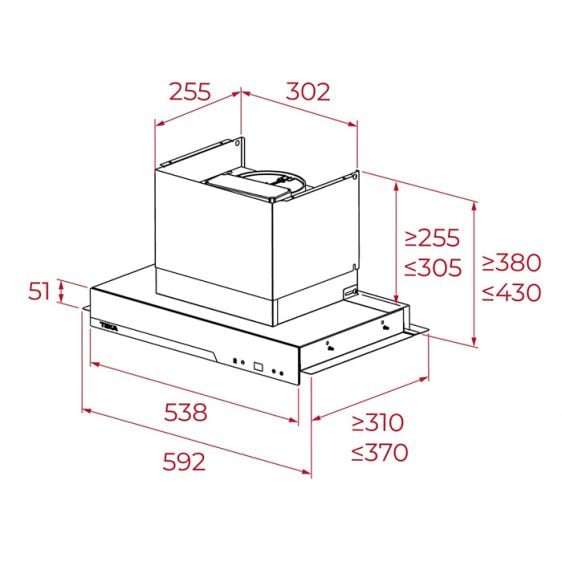 Built-in hood TEKA INTEGRA GFI 67350 EOS stainless steel, 746 m³/h, 60 cm, 113110002